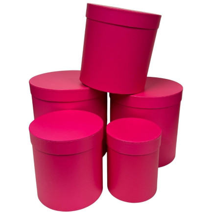 Komplet pudełek Flower Box Florystyczne do Kompozycji 5 Sztuk 25 cm Amarant