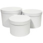 Komplet 3 Pudełek Flower Box 15 cm do Dekoracji Kompozycji Ozdobny Biały