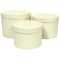 Komplet 3 Pudełek Flower Box 15 cm do Dekoracji Kompozycji Ozdobny Kremowy Komplet 3 Pudełek Flower Box 15 cm do Dekoracji Kompozycji Ozdobny Kremowy