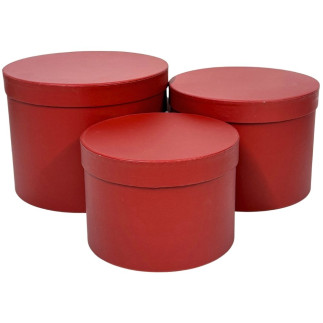Komplet 3 Pudełek Flower Box 15 cm do Dekoracji Kompozycji Ozdobny Czerwony