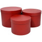 Komplet 3 Pudełek Flower Box 15 cm do Dekoracji Kompozycji Ozdobny Czerwony Komplet 3 Pudełek Flower Box 15 cm do Dekoracji Kompozycji Ozdobny Czerwony