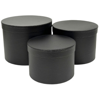 Komplet 3 Pudełek Flower Box 15 cm do Dekoracji Kompozycji Ozdobny Czarny