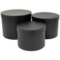 Komplet 3 Pudełek Flower Box 15 cm do Dekoracji Kompozycji Ozdobny Czarny