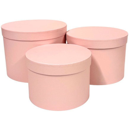 Komplet 3 Pudełek Flower Box 15 cm do Dekoracji Kompozycji Ozdobny Różowy