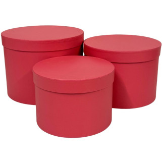 Komplet 3 Pudełek Flower Box 15 cm do Dekoracji Kompozycji Ozdobny Różowy