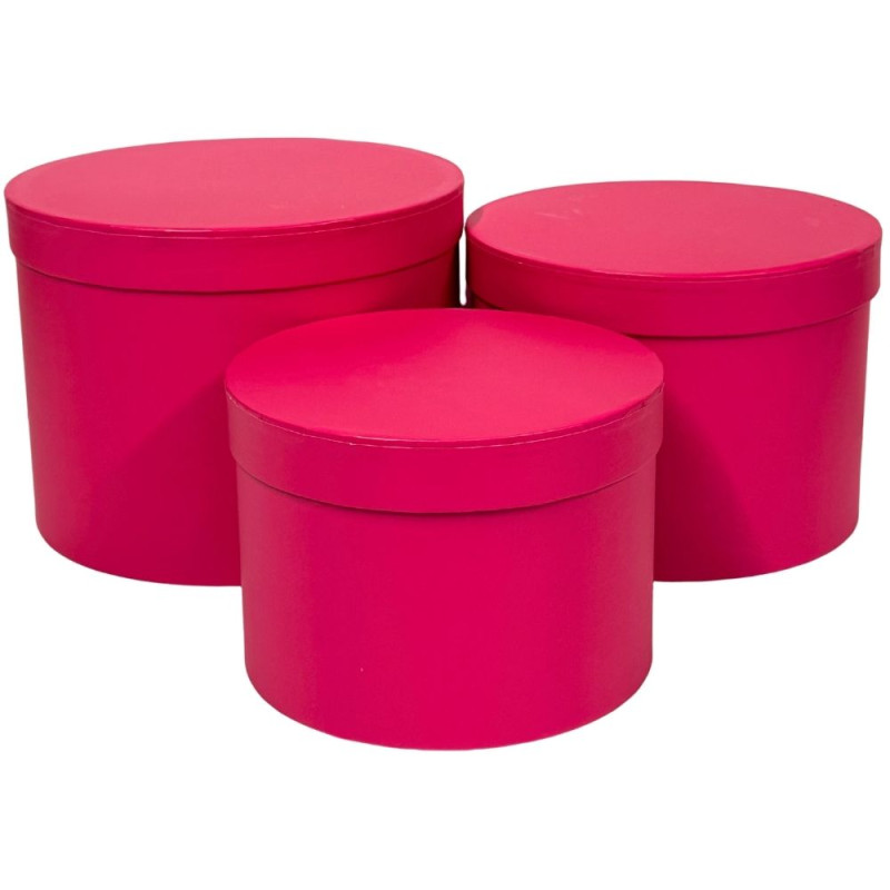 Komplet 3 Pudełek Flower Box 15 cm do Dekoracji Kwiatowych Amarantowy