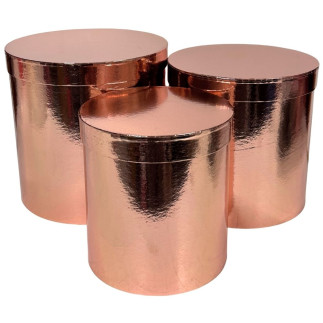 Komplet Flower Box Metaliczne Ozdobne Do Kompozycji 3 Sztuki 23 cm Różowy