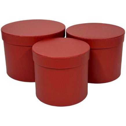Komplet 3 Pudełek Flower Box do Kompozycji Ozdobne  3 Sztuki Czerwony