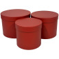 Komplet 3 Pudełek Flower Box do Kompozycji Ozdobne  3 Sztuki Czerwony