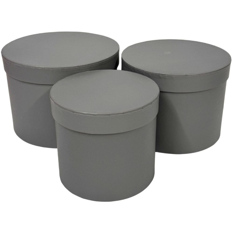 Komplet 3 Pudełek Flower Box do Kompozycji Ozdobne 3 Sztuki 17,5 cm Szary Komplet 3 Pudełek Flower Box do Kompozycji Ozdobne 3 Sztuki 17,5 cm Szary