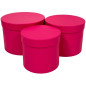 Komplet 3 Pudełek Flower Box do Kompozycji Ozdobne  3 Sztuki Amarantowy