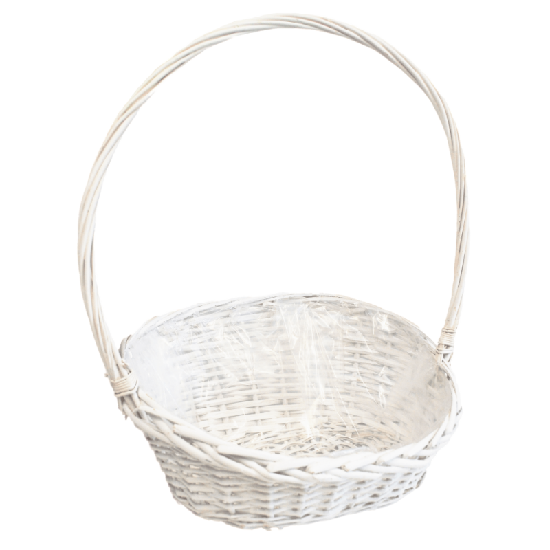 Kosz Wiklinowy Prezentowy Biały Delikatesowy 54 cm Kosz Wiklinowy Prezentowy Biały Delikatesowy 54 cm