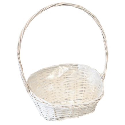 Kosz Wiklinowy Prezentowy Biały Delikatesowy 48 cm