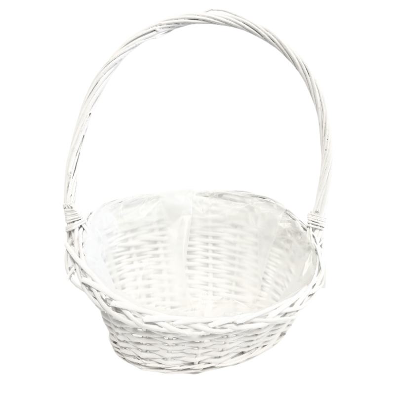 Kosz Wiklinowy Prezentowy Biały Delikatesowy 42 cm Kosz Wiklinowy Prezentowy Biały Delikatesowy 42 cm