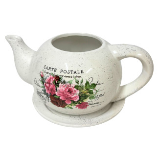 Ceramiczny Dzbanek z podstawkiem Doniczka Dekoracyjna Ozdobna Kwiaty 30 cm