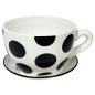 Ceramiczna Filiżanka z podstawkiem Doniczka Dekoracyjna Ozdobna Groszki 25 cm