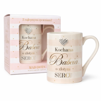 Kubek Dla Babci Prezent Upominek na Dzień Babci Kochana Babcia o złotym sercu