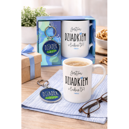 Zestaw Kubek i Brelok Dla Dziadka Prezent Upominek na Dzień Dziadka Dziadek