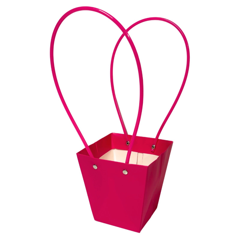 Torebka Papierowa Prezentowa na Kwiaty Ozdobna z Rączką Amarantowa 33 cm 10 Sztuk