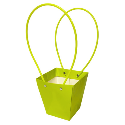 Torebka Papierowa Prezentowa na Kwiaty Ozdobna z Rączką Zielona 33 cm 10 Sztuk