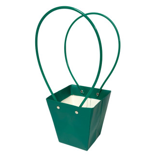 Torebka Papierowa Prezentowa na Kwiaty Ozdobna z Rączką Turkusowa 33 cm 10 Sztuk