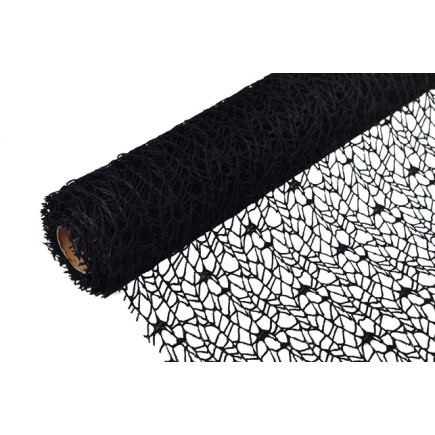 Siatka Florystyczna Koronkowa do Kwiatów Florystyka Mesh 50 cm 4,5 m Czarna