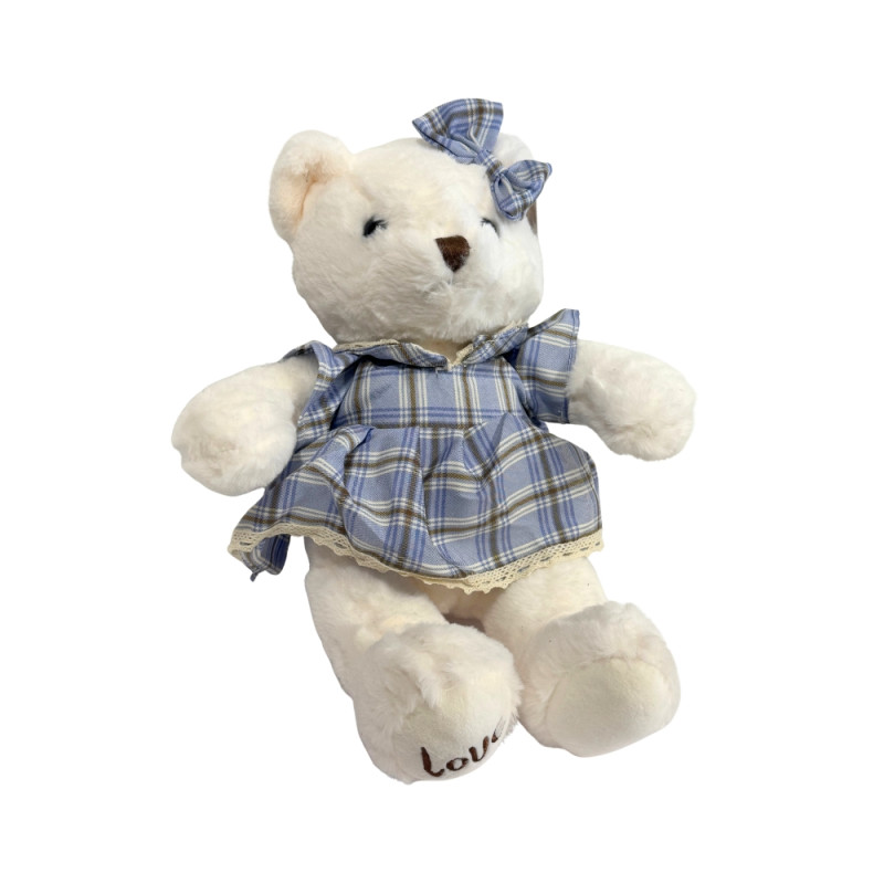 Miś Pluszowy Biały Dekoracyjny do Prezentów Koszy Bukietów Ozdoba 39 cm