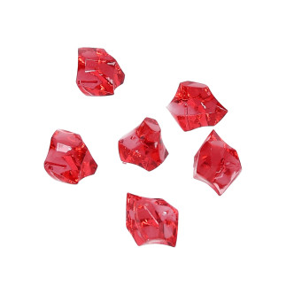 Kamienie Kryształki Akrylowe Nieregularne Przezroczyste Czerwone 500 gram