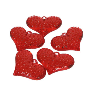 Kamienie Kryształki Akrylowe Serca Przezroczyste Czerwone Ozdobne 500 gram