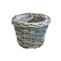 Osłonka Wiklinowa Mała na Jednego Kwiatka Okrągła Ozdobna Szara 12 cm