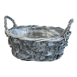 Osłonka z kory Szara Naturalna do Kwiatów z Folią Osłonki Dekoracyjna 23cm