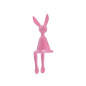 Figurka Zajączek Zając Flokowany Różowy Ozdoba Wielkanoc Siedzący 28 CM