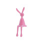 Figurka Zajączek Zając Flokowany Różowy Ozdoba Wielkanoc Siedzący 36 CM Figurka Zajączek Zając Flokowany Różowy Ozdoba Wielkanoc Siedzący 36 CM