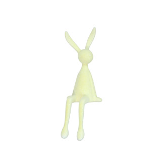 Figurka Zajączek Zając Flokowany Żółty Ozdoba Wielkanoc Siedzący 36 CM