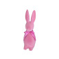 Figurka Zajączek Zając Flokowany Różowy Ozdoba Wielkanoc Kompozycja 30 cm