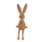Figurka Zajączek Zając Flokowany Brązowy Ozdoba Wielkanoc Siedzący 39 CM