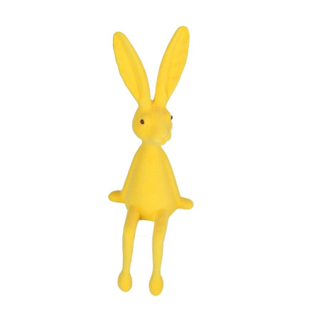 Figurka Zajączek Zając Flokowany Żółty Ozdoba Wielkanoc Siedzący 39 CM