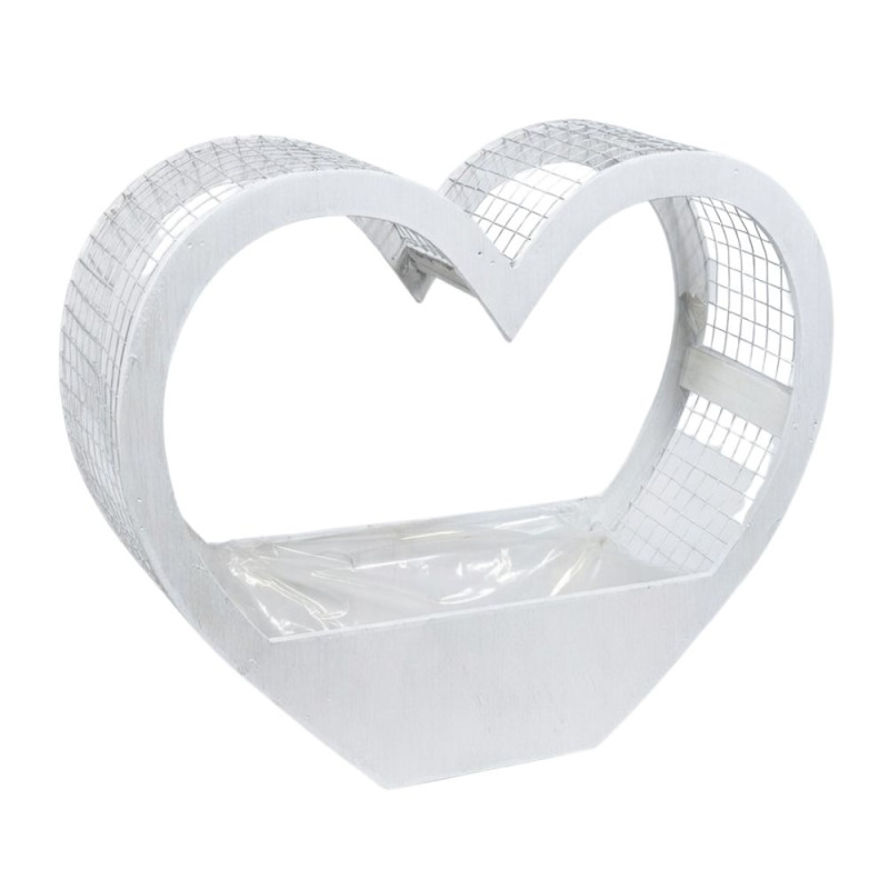 Baza pod kompozycje Serce Siatka Średnie Podstawa Stroik 38 cm Białe Baza pod kompozycje Serce Siatka Średnie Podstawa Stroik 38 cm Białe