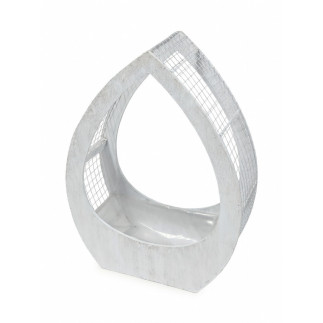 Osłonka Łezka z Siatką Do Kwiatów Drewniana 31 x 12 x 40 cm Biała