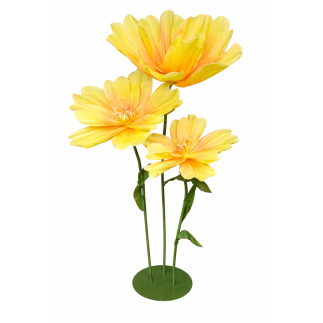 Kwiaty GIGANTY Żółte Duża Dekoracja Ozdoba Ślub Wesele Kwiaty 180 cm 3 sztuki