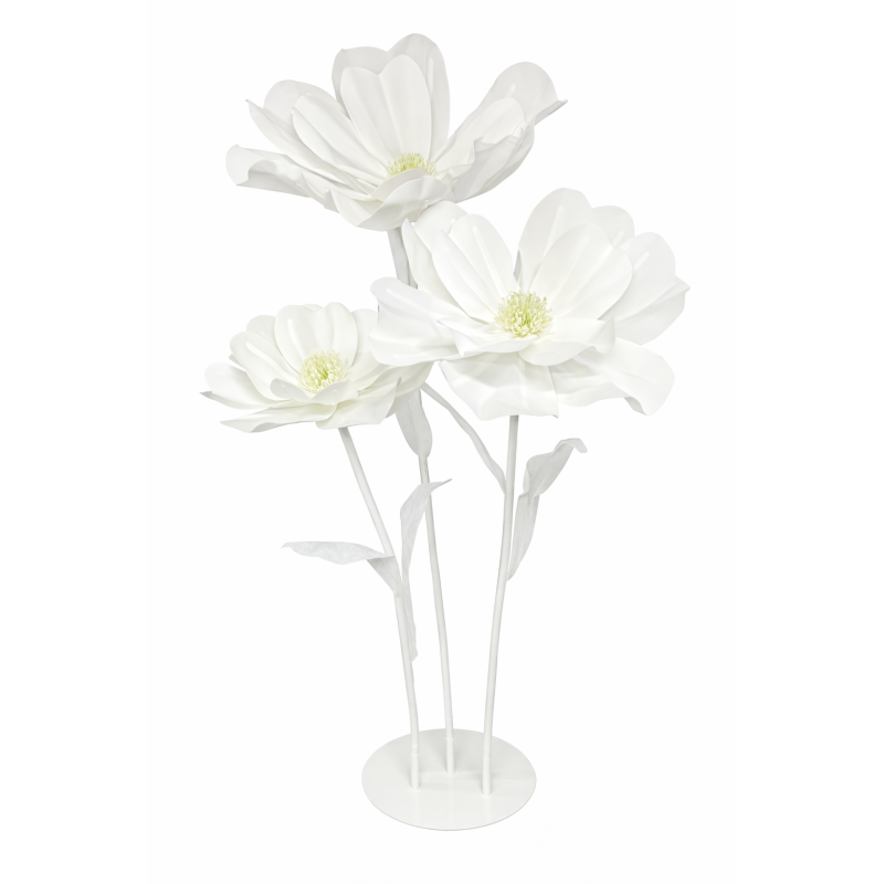 Kwiaty GIGANTY Białe Duża Dekoracja Ozdoba Ślub Wesele Kwiaty 180 cm 3 sztuki