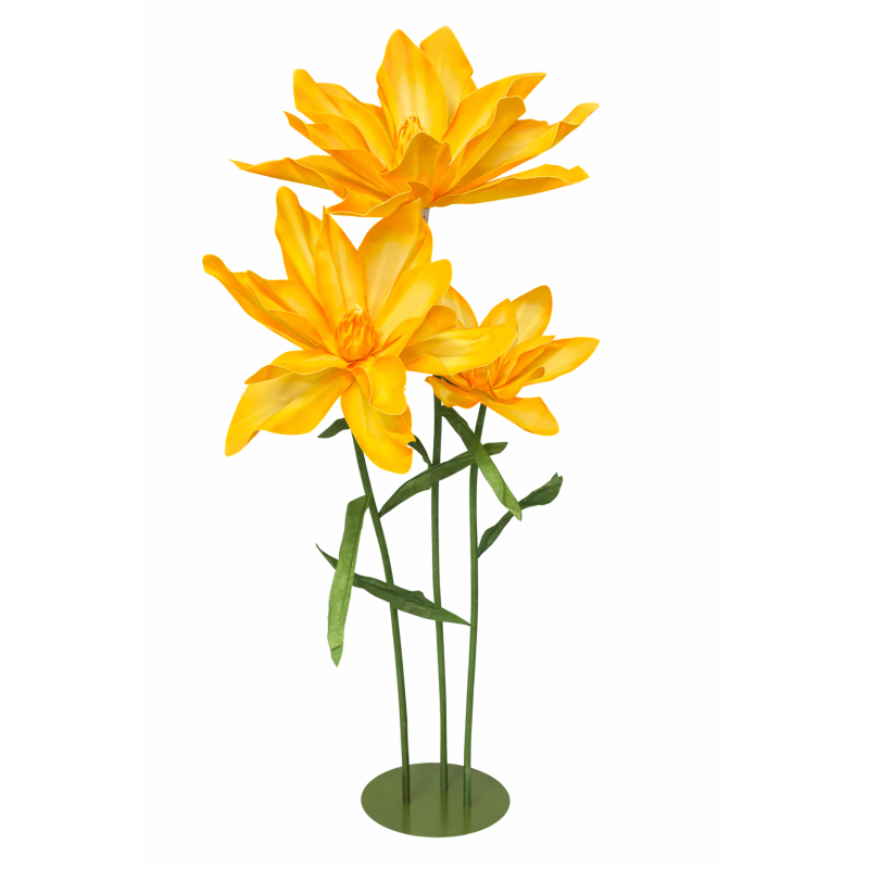 Kwiaty GIGANTY Żółte Duża Dekoracja Ozdoba Ślub Wesele Kwiaty 180 cm 3 sztuki