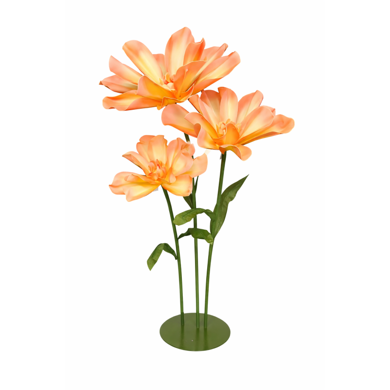 Kwiaty GIGANTY Pomarańczowe Duża Dekoracja Ozdoba Ślub Wesele Kwiaty 180 cm 3 sztuki
