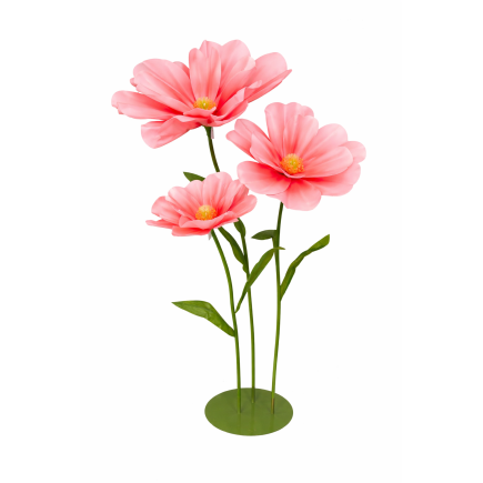 Kwiaty GIGANTY Różowe Duża Dekoracja Ozdoba Ślub Wesele Kwiaty 180 cm 3 sztuki