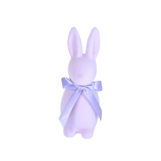 Figurka Zajączek Zając Flokowany Lawendowy Ozdoba Wielkanoc Kompozycja 15 cm